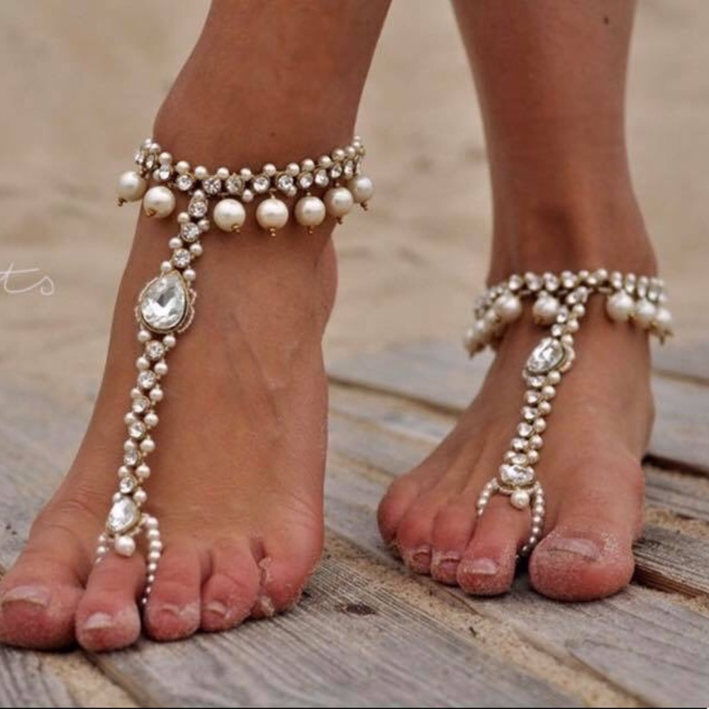 Beautiful Beach Wedding Barefoot Sandals